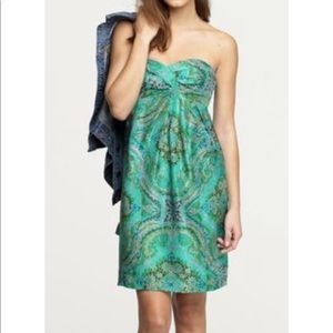 J Crew jade green, silk, floral, paisley, size 10P